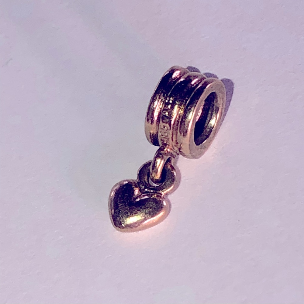 Retired Pandora Solid 14k Puffy Heart Dangle Charm 585 Ale